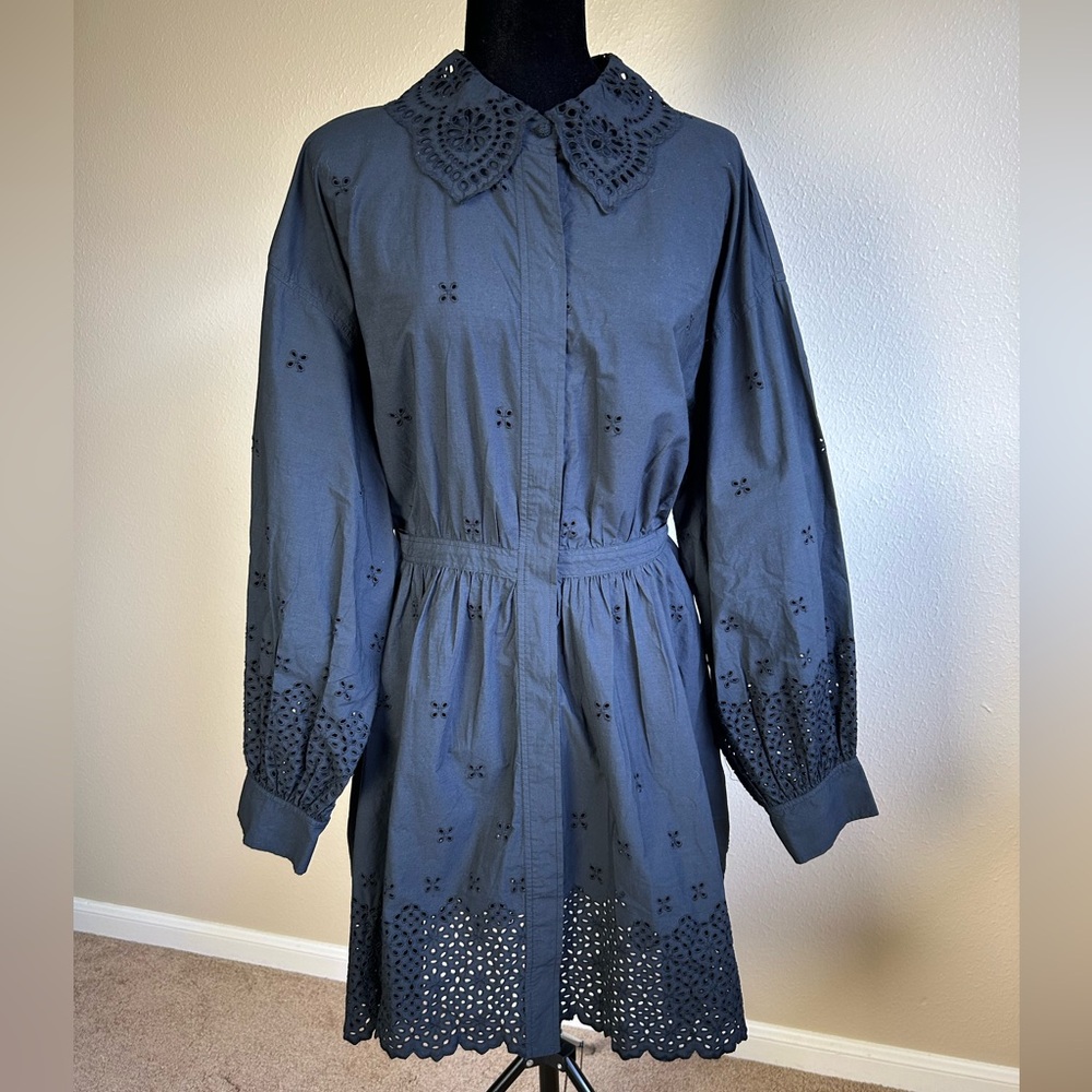 NWT Ulla Johnson Gemma Broderie Anglaise Mini Shirt Dress - Picture 4 of 10